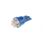 Автолампа T10W (W2,1x9,5d) 4 LED BLUE 10лм   12V MEGAPOWER /10 /100 M-10313B