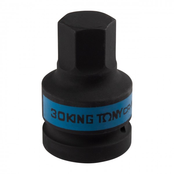 Насадка (бита) ударная торцевая 1, HEX, 30 мм, L = 80 мм KING TONY 801530M