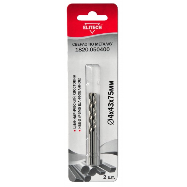 Сверло 4.0х75 HSS-G 2шт 1820.050400 187616