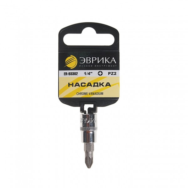 Насадка  1/4" DR позидрайв PZ2 (с держателем) ЭВРИКА 1/240 ER-93302H