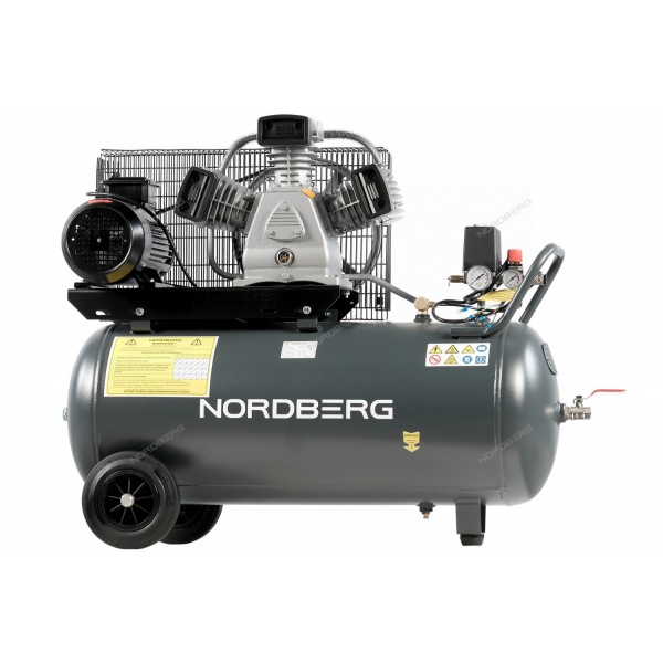 Компрессор поршневой с ременной передачей 380В, ресив. 100л, 580л/мин NORDBERG NCP100/580