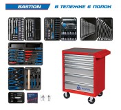 Набор инструментов BASTION в красной тележке, 204 предмета KING TONY 934-100AMR