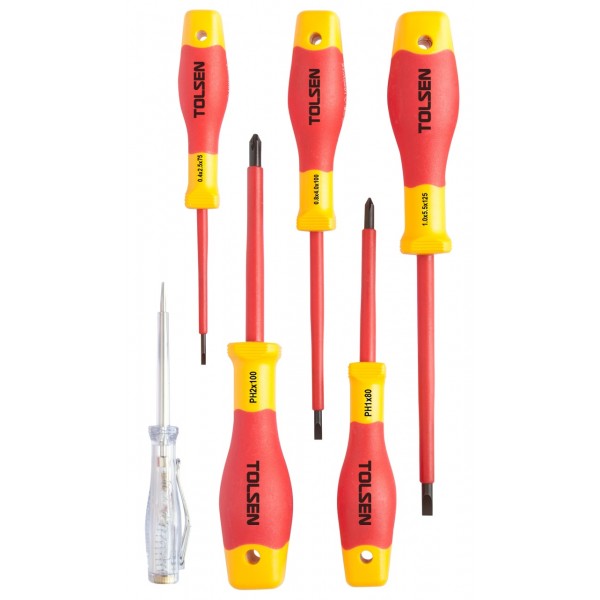 Набор отверток диэлектрических, 6 предметов TOLSEN TTV33506