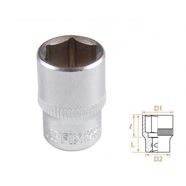 Головка торцевая стандартная шестигранная 1/4, 12 мм AFFIX AF00020012