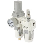 Блок подготовки воздуха 3/8 с фильтром, манометром, маслораспылителем и регулятором давления AC3010-03