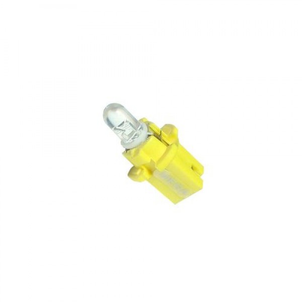Автолампа BAX1.2W (W2*4.6d с патроном B8.5d) LED STANDARD YELLOW 4лм   12V MEGAPOWER /100 /1000 M-30429Y