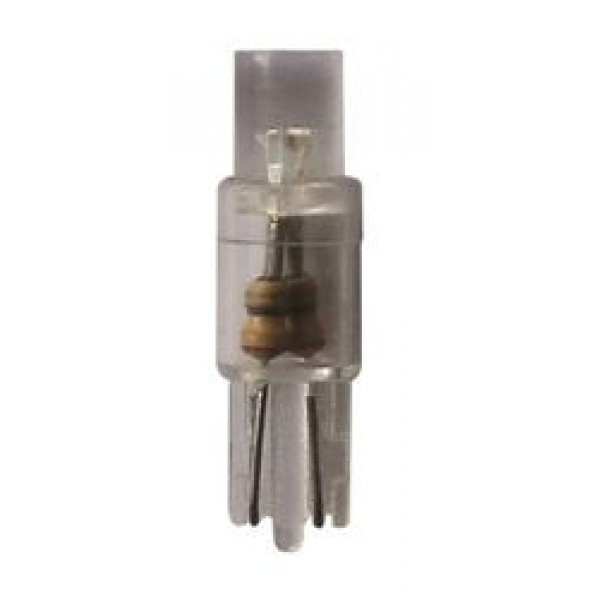 Автолампа T5 (W2*4.6d) 1 LED FLAT WHITE 6000K 7лм  24V MEGAPOWER /10 /100 M-50112W-24