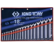 Набор комбинированных ключей,18 предметов 6-24 мм, king tony 1218mr01