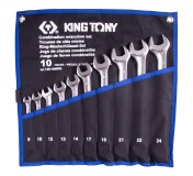 Набор комбинированных ключей, 8-24 мм, чехол из теторона, 10 предметов KING TONY 12D10MRN