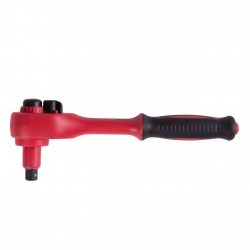 Трещотка диэлектрическая 3/8, 200 мм, 24 зубца, флажковая с кнопкой, фиксатор KING TONY 3771VE-08