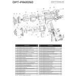 Гайковерт пневматический ударный, привод 1/2, 1600 Нм OPT-PW2050