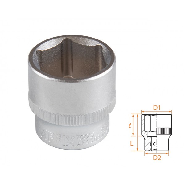 Головка торцевая стандартная шестигранная 3/8, 22 мм AFFIX AF00030022