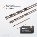 Набор сверл по металлу HSS-G 1-13 мм, шаг 0,5 мм, 25 предметов WDK-DG25