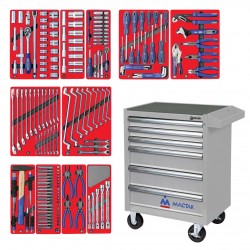 Набор инструментов МАСТЕР в серой тележке, 205 предметов МАСТАК 52-06205G