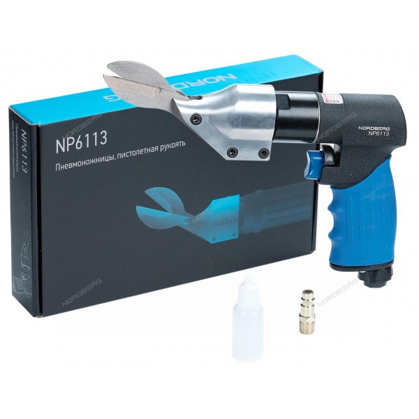 Пневмоножницы 2200 ход/мин, сталь до 1,5 мм, пистолетная рукоять NORDBERG NP6113