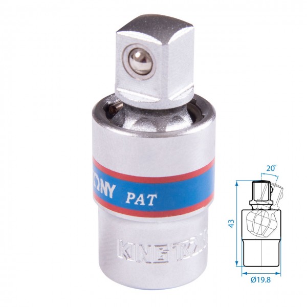 Кардан 3/8, шаровый KING TONY 3793