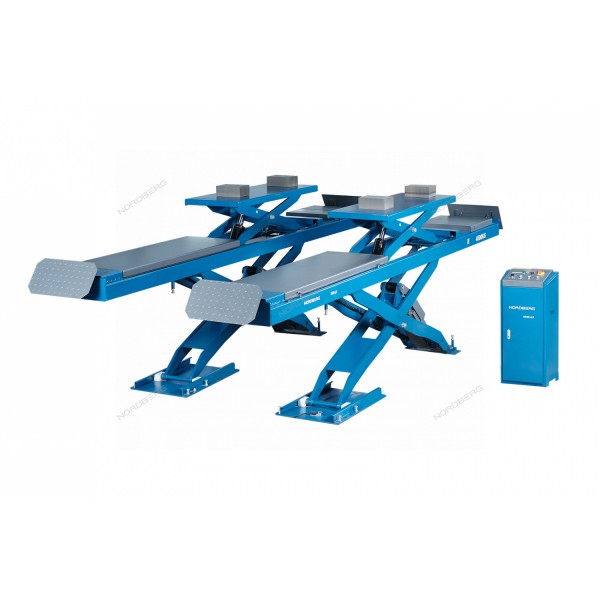 Подъемник ножничный для сход-развала 4,5 т, 380 В, 2 уровня, аварийное опускание, синий NORDBERG N635-4,5B_380_H