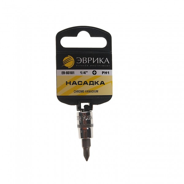 Насадка  1/4" DR филлипс PH.1 (с держателем) ЭВРИКА 1/240 ER-93101H