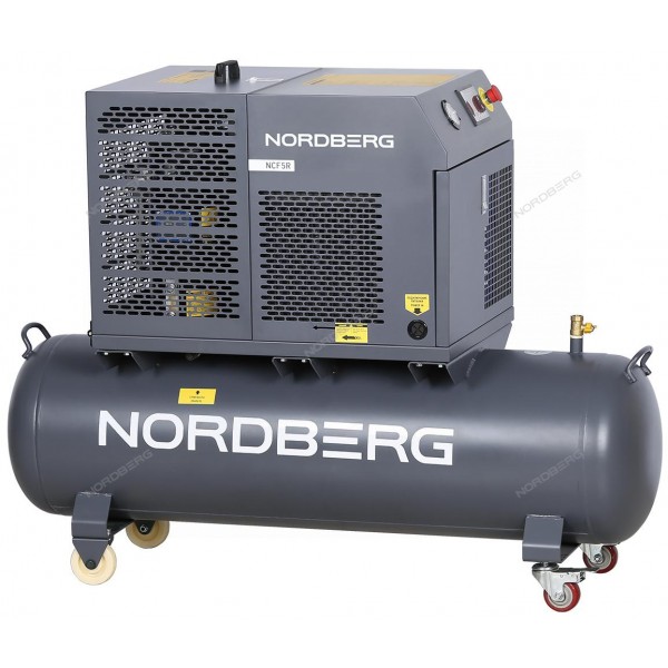 Компрессор винтовой, 4 кВт, 10 бар, 450 л/мин, ресивер 180 л, IP54 NORDBERG NCF5R