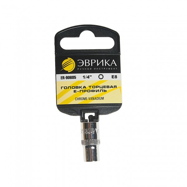 Головка торцевая E8 1/4" TORX L=30мм (с держателем) ЭВРИКА  1/384 ER-90605H