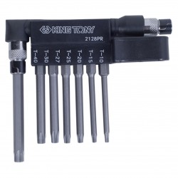 Набор вставок (бит) с воротком-битодержателем 1/4, Torx, T10-T40, L = 60 мм, 8 предметов KING TONY 2128PR