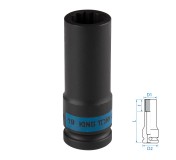 Головка торцевая ударная глубокая двенадцатигранная 1/2, 19 мм KING TONY 443019M