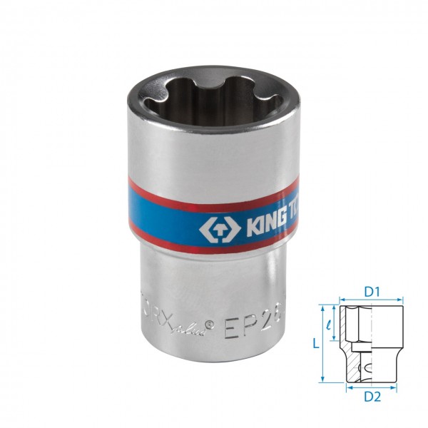 Головка торцевая TORX Plus 1/2, EP26, L = 45 мм KING TONY 433E26M