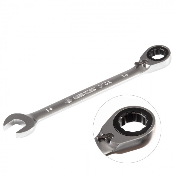 Ключ трещоточный комбинированный с реверсом 14 мм KING TONY 373A14M