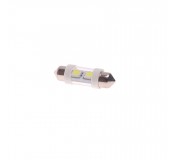 Автолампа C10W (SV8,5) 2 SMD 5050 WHITE 6000K 36мм 12V  MEGAPOWER 40лм   12V MEGAPOWER /10 /100