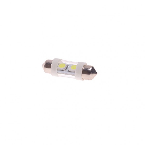 Автолампа C10W (SV8,5) 2 SMD 5050 WHITE 6000K 36мм 12V  MEGAPOWER 40лм   12V MEGAPOWER /10 /100 M-85172W