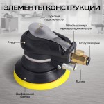 Орбитальная пневматическая шлифовальная машина Technicom , 6,3 Бар, 113 л/мин, 10000 об/мин, диск 125мм TC-OS2020