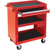 Тележка открытая ОПТИМА, 3 полки и выдвижной ящик, красная МАСТАК 520-01580MR