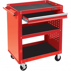 Тележка открытая ОПТИМА, 3 полки и выдвижной ящик, красная МАСТАК 520-01580MR