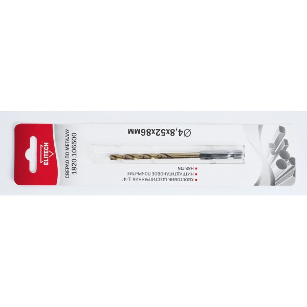 Сверло 4.8х86 HSS-G+TiN HEX1/4' 1820.106500 193842