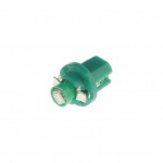 Автолампа T5 (W2*4.6d с патроном B8.5d) 1 SMD 3528  GREEN 8лм   12V MEGAPOWER /10 /100 M-50213G