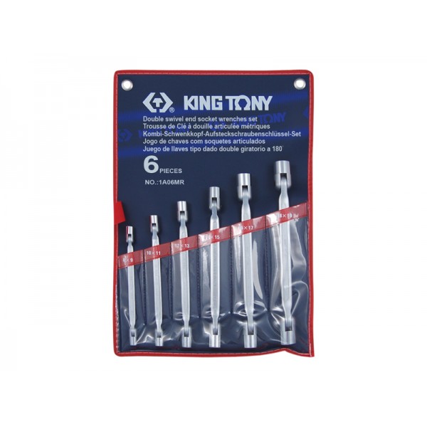 Набор торцевых ключей с шарниром, 6 предметов king tony 1a06mr