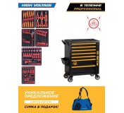 Набор инструментов 117 предметов, HIGH VOLTAGE, в черной тележке KING TONY 9G38-117MRVE40