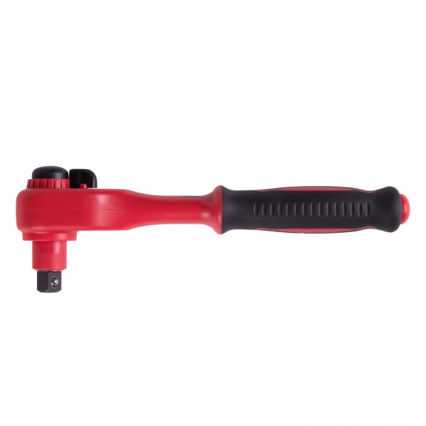 Трещотка диэлектрическая 1/2, 250 мм, 24 зубца, флажковая с кнопкой, фиксатор KING TONY 4771VE-10