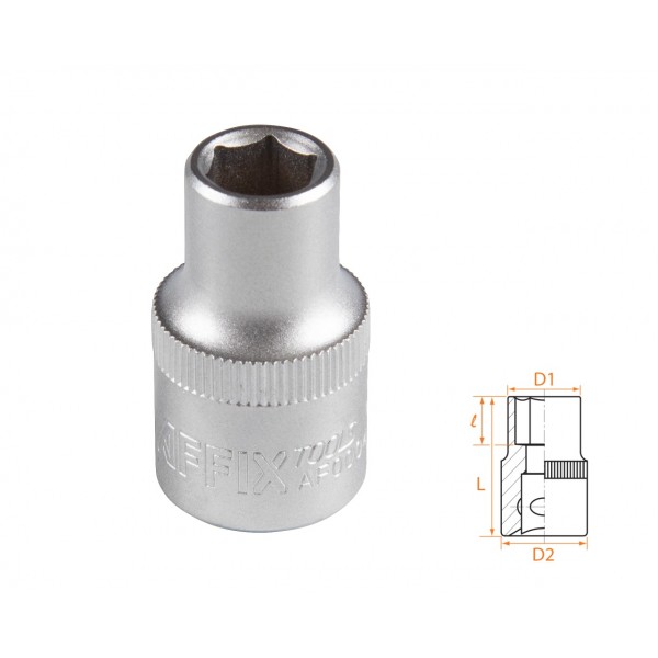 Головка торцевая стандартная шестигранная 1/2, 10 мм AFFIX AF00040010
