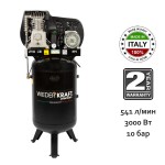 Масляный поршневой вертикальный компрессор с ременным приводом:541 л/мин, 10 бар, 150 л WDK-91554