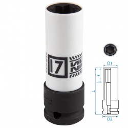 Головка для секретных болтов MB ударная 1/2, 17 мм KING TONY 9BW4501