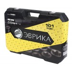 Набор инструмента  1/4"&1/2"DR 6-гранный 101 предмет ЭВРИКА ER-80001