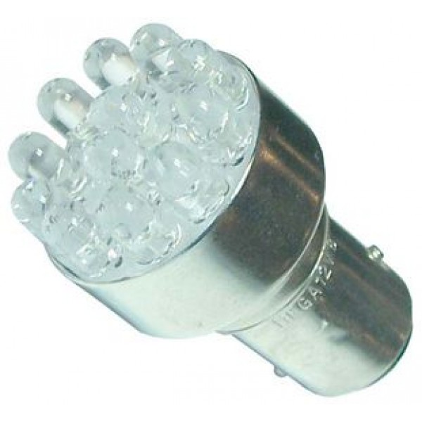 Автолампа P21/5W (BAY15d) 12 LED BLUE 52лм 12V MEGAPOWER /10/200 M-30404B