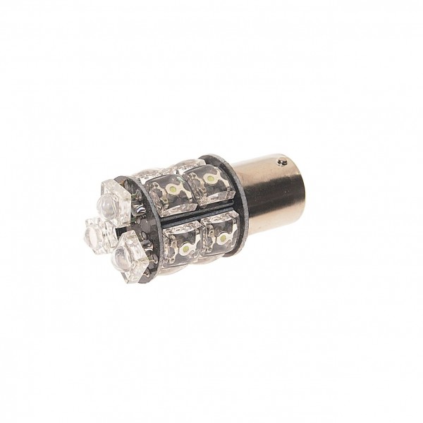 Автолампа P21W (BA15s) 13 LED FLUX WHITE 6000K 130лм  24V MEGAPOWER /10 /100 M-56265W-24