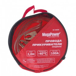 Провода для прикуривания M-10020 100A 2м (медь, морозостойкие) в сумке MEGAPOWER /1/24