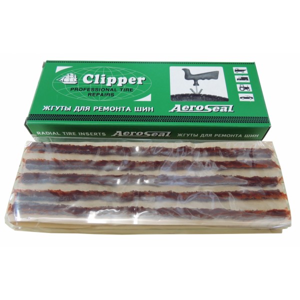 CLIPPER ЖГУТ  длинный, коричневый 204мм (набор 25шт.) E281