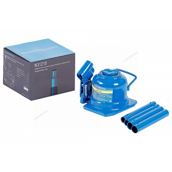 Домкрат бутылочный двухштоковый, укороченный, 10 т NORDBERG N31210