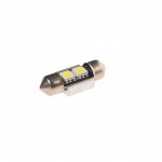 Автолампа C5W (SV8,5) 2 SMD 5050 WHITE 6000K с блокиратором ошибок CANbus 40лм   12V MEGAPOWER /10 /100 M-70225W