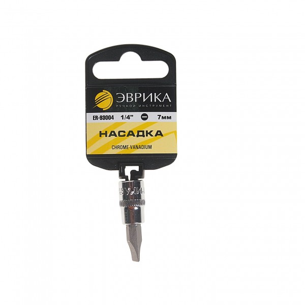 Насадка  1/4" DR шлиц 7мм (с держателем) ЭВРИКА 1/240 ER-93004H