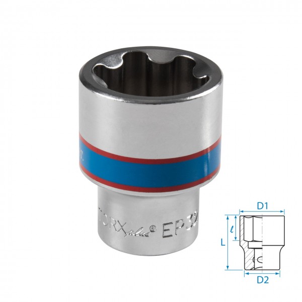 Головка торцевая TORX Plus 1/2, EP32, L = 45 мм KING TONY 433E32M